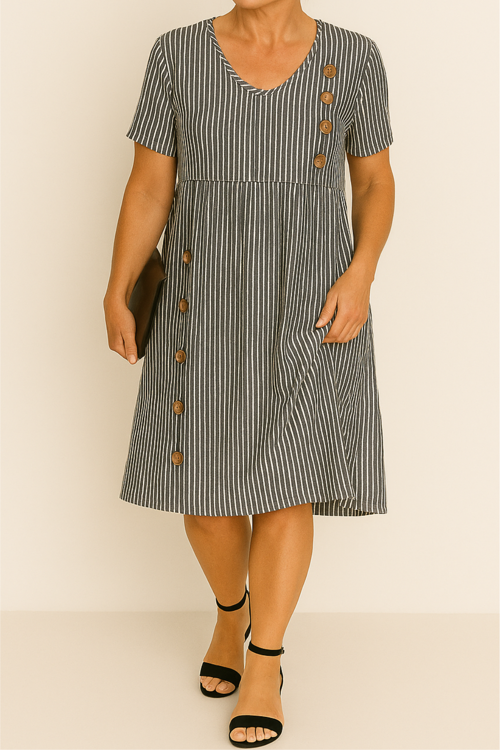 Annelie | Randig Sommarklänning Med Avslappnad Passform