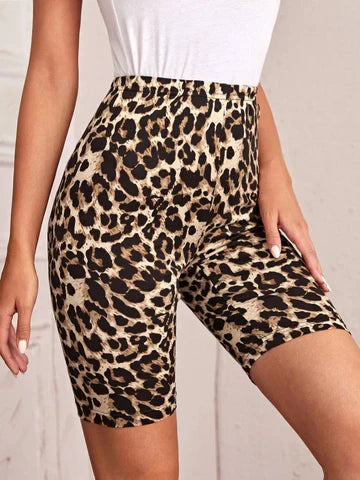 Brittany - Cykelshorts med leopardmönster