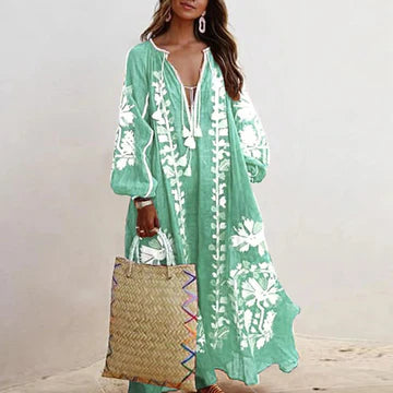 Bridgett - Oversized klänningar med vintagemönste