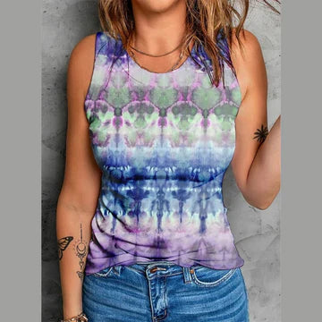 Dahlia - Linnen med tryck