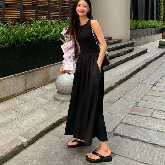 Clara - Elegant svart långklännin