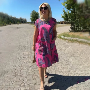 Della - Tryckt klänning för kvinnor