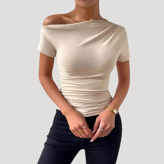 Selina | Off Shoulder Draperad Festtopp