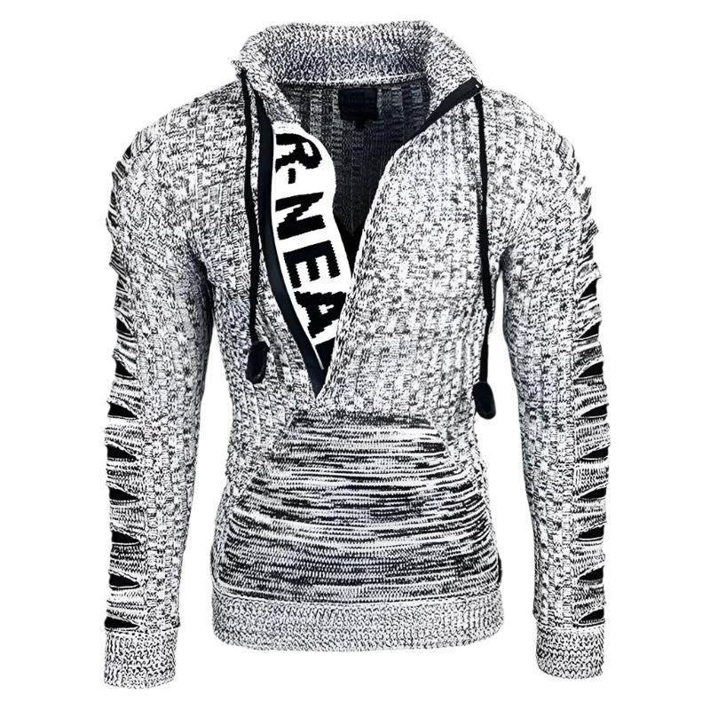 Pontus | Unik Mönstrad Tröja Med Varmt Stickat Tyg