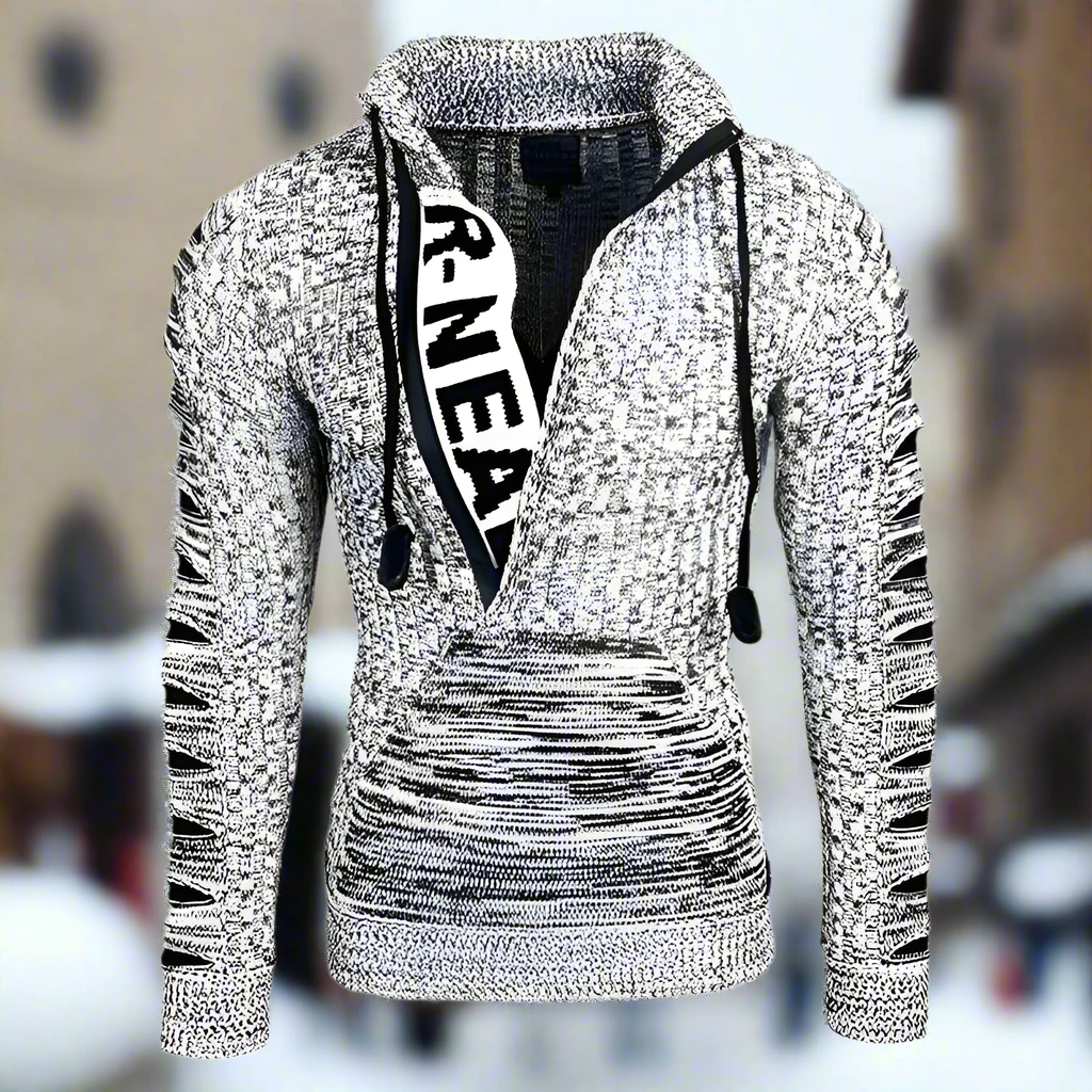 Pontus | Unik Mönstrad Tröja Med Varmt Stickat Tyg