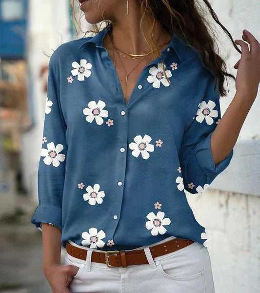 Cordelia - Blus med blommigt mönste