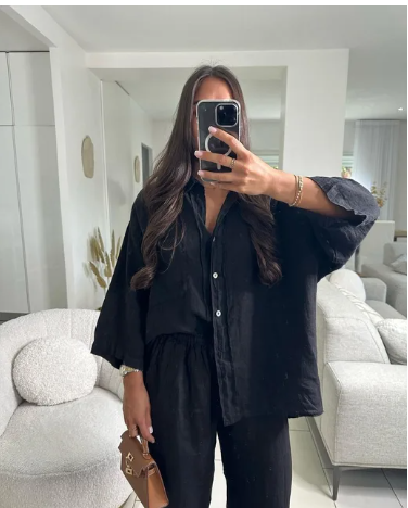 Ruth - Kostym med vida ben för kvinnor V-ringa