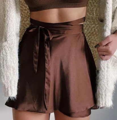 Georgette - Satin med hög midja