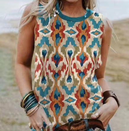 Aiza - Geometri 3d-tryck västerländska linnen i etnisk sti