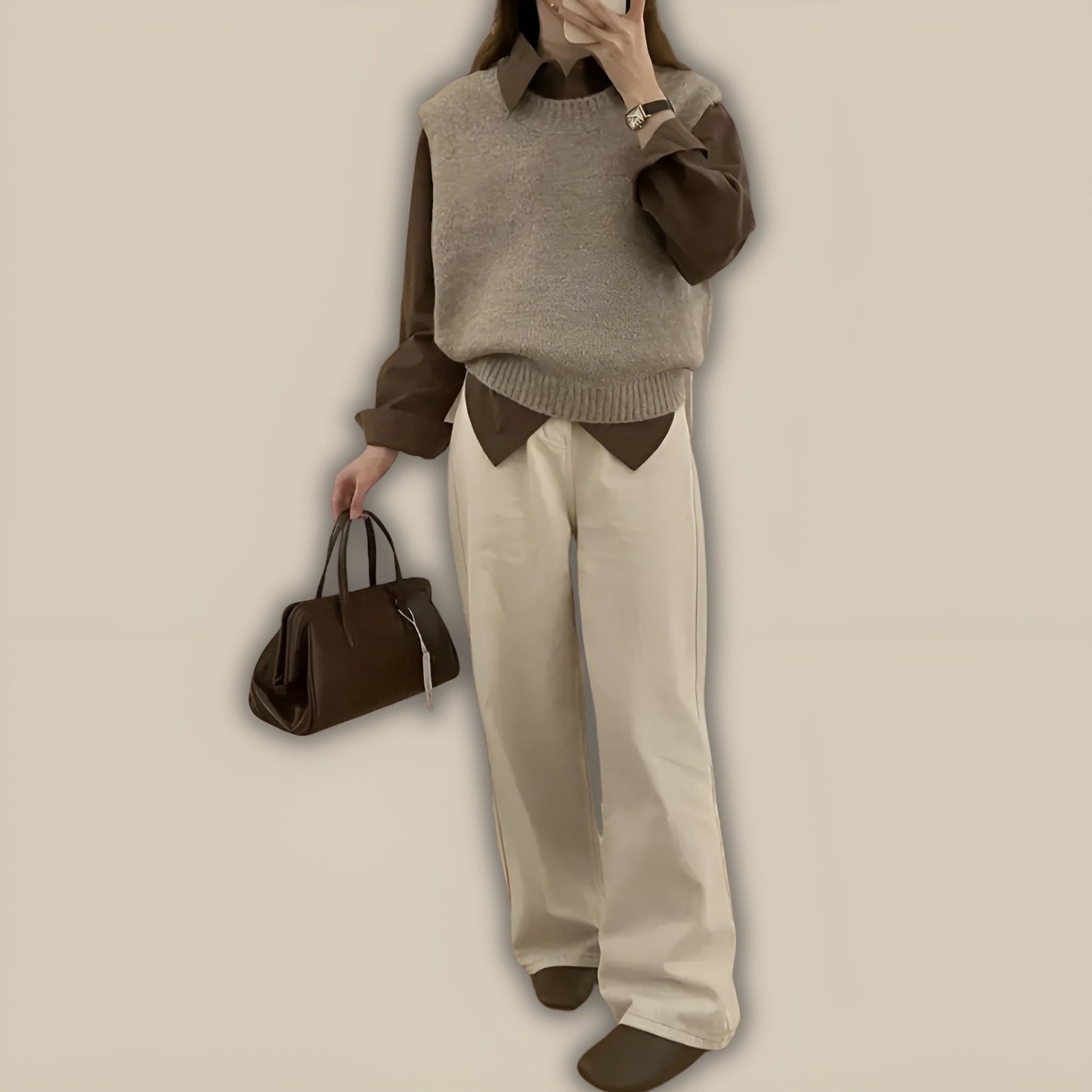 Astrid | Trendig Stickad Väst med Modern Touch