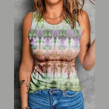 Dahlia - Linnen med tryck