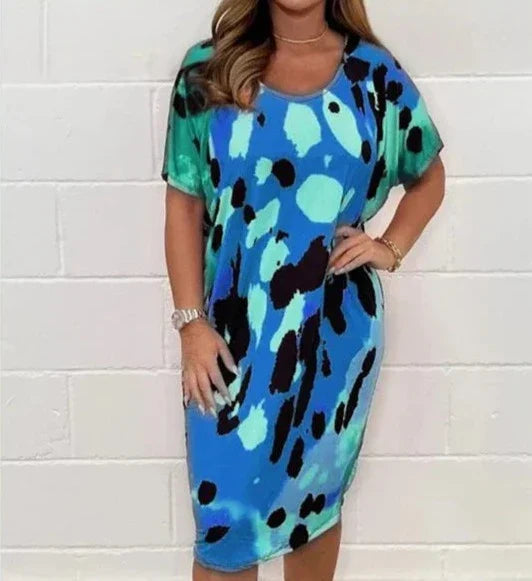 Cecile - Avslappnad klänning med leopardmönster