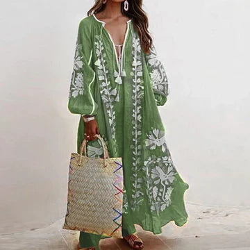 Bridgett - Oversized klänningar med vintagemönste