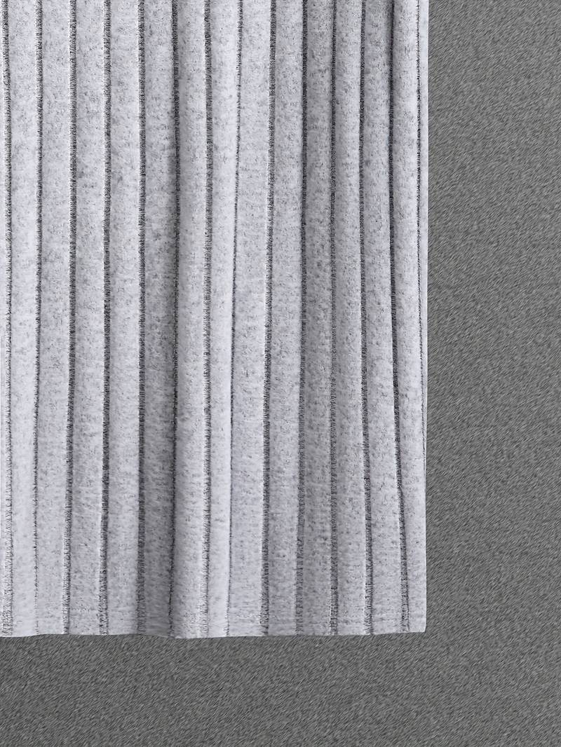 Cherdan | Vikärmad Ribbad Rundhalsad T-shirt