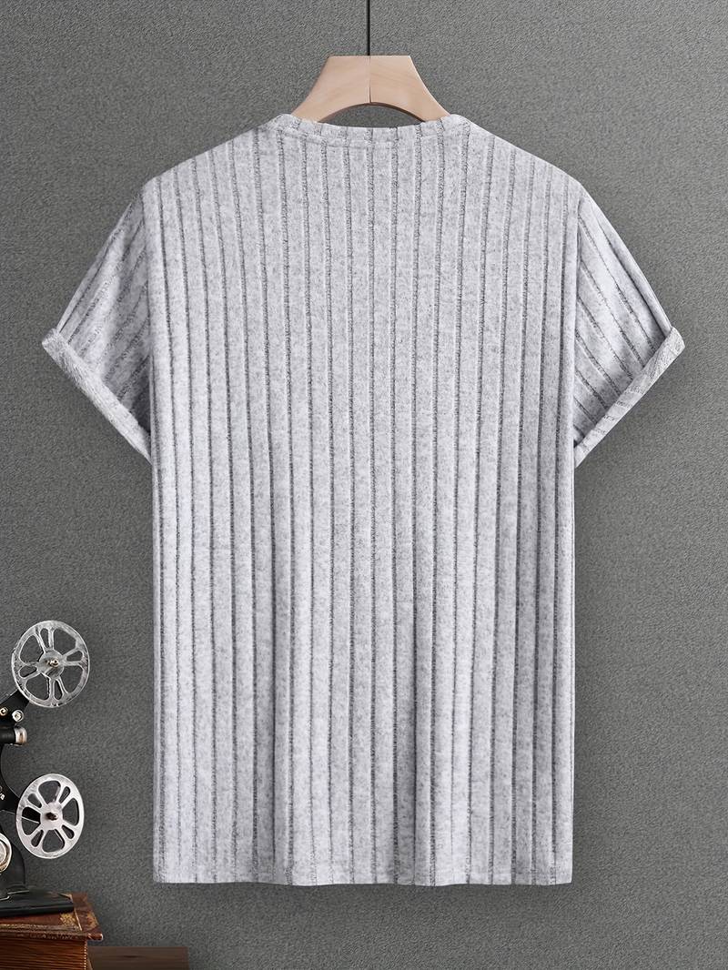 Cherdan | Vikärmad Ribbad Rundhalsad T-shirt