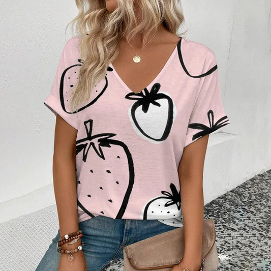 Annabel - T-shirt med frukttryck och mod