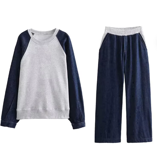 Stefan - Dambyxor set denim splice