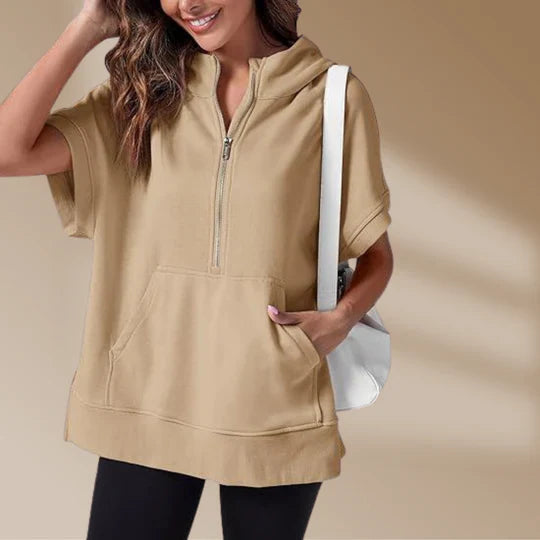 Florentine - Sweatshirt för kvinnor med halv dragkedja