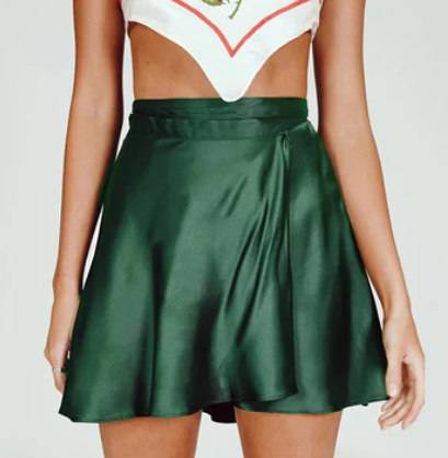 Georgette - Satin med hög midja