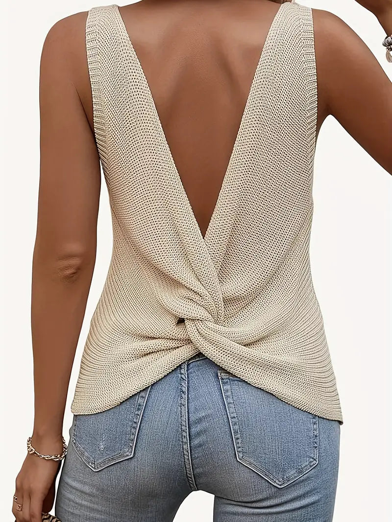 Ronja - V-ringat linne med rygglös twist