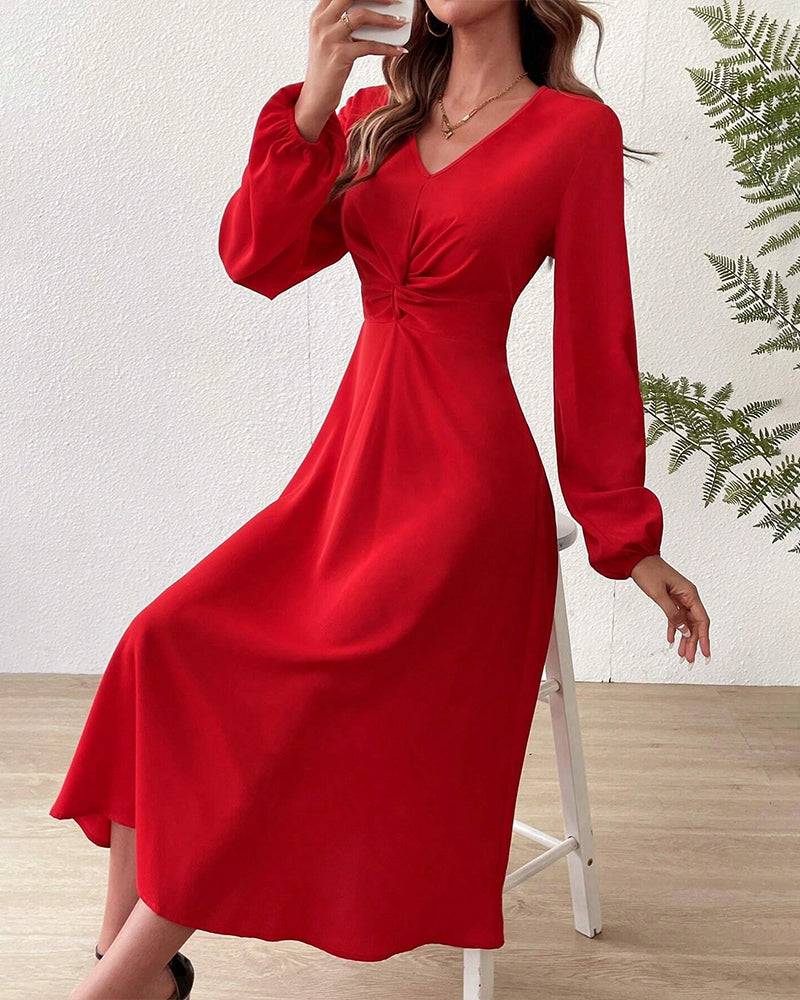 Patricio | Enfärgad Klänning med Slimmad Passform