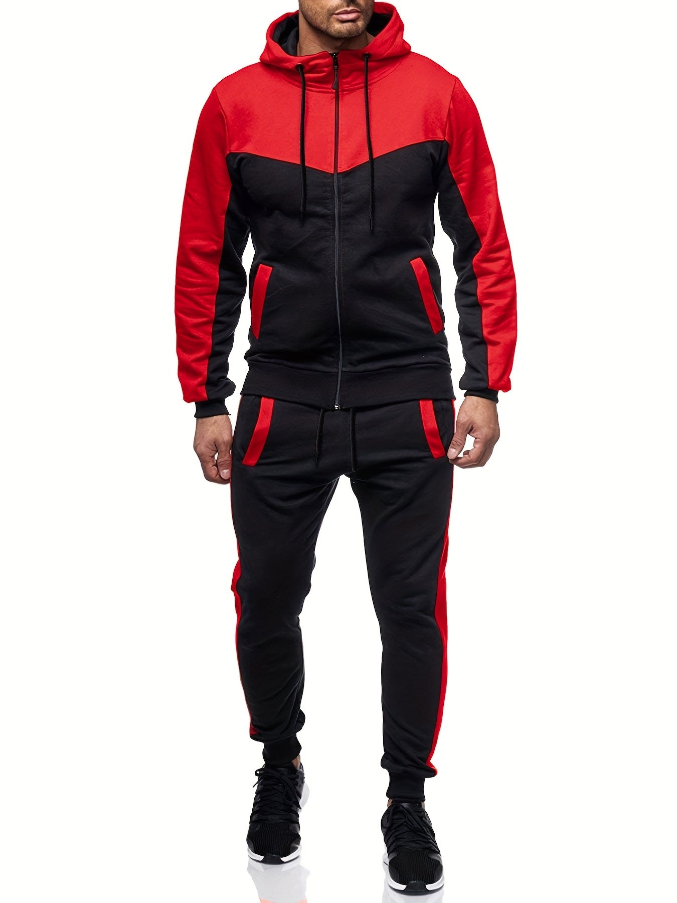 Cameron | Färgblock Tracksuit Set Med Huva För En Sportig Look