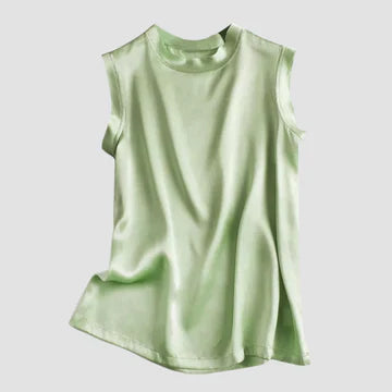 Harlyn - Ärmlös topp i siden satin