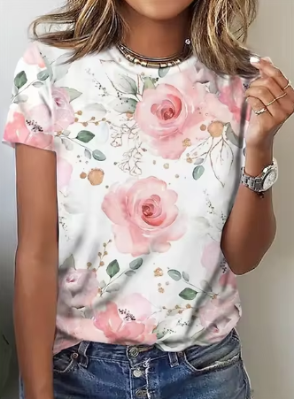 Vinia - Koreanska damer 3d rosblommigt mönste