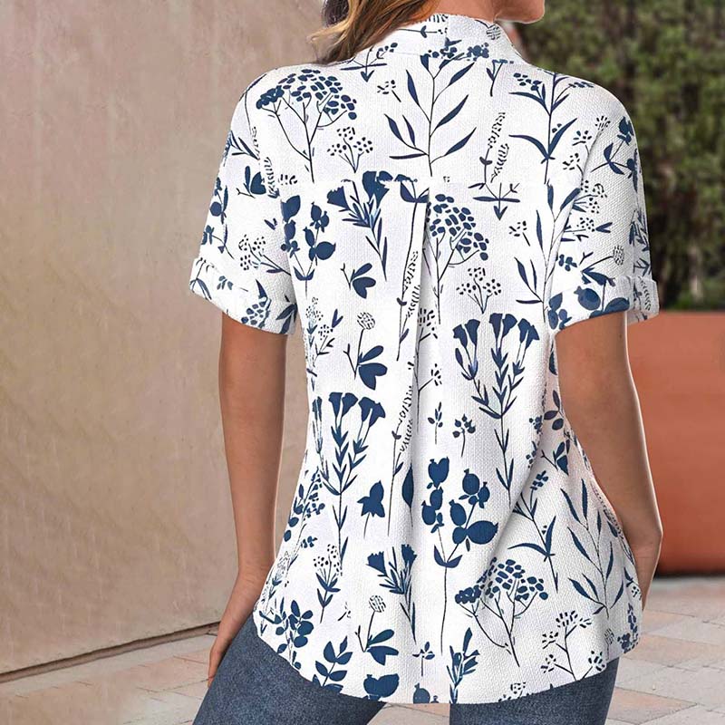 Erik | Casual blus med bladtryck