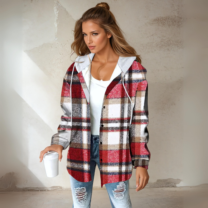 Kristal | Flanelljacka med huva