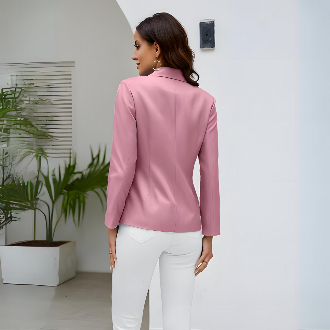 Criza | Avslappnad Lapel Blazer med Guldknappar