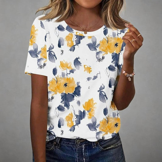 Oskar | Vintage T-Shirt Med Blommigt Tryck