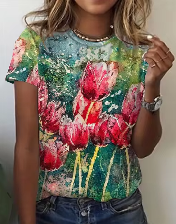 Vinia - Koreanska damer 3d rosblommigt mönste