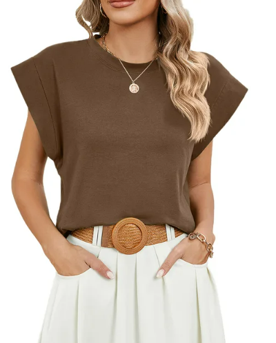 Jenny - Sommar avslappnade kortärmade t-shirts med rund hals för kvinno