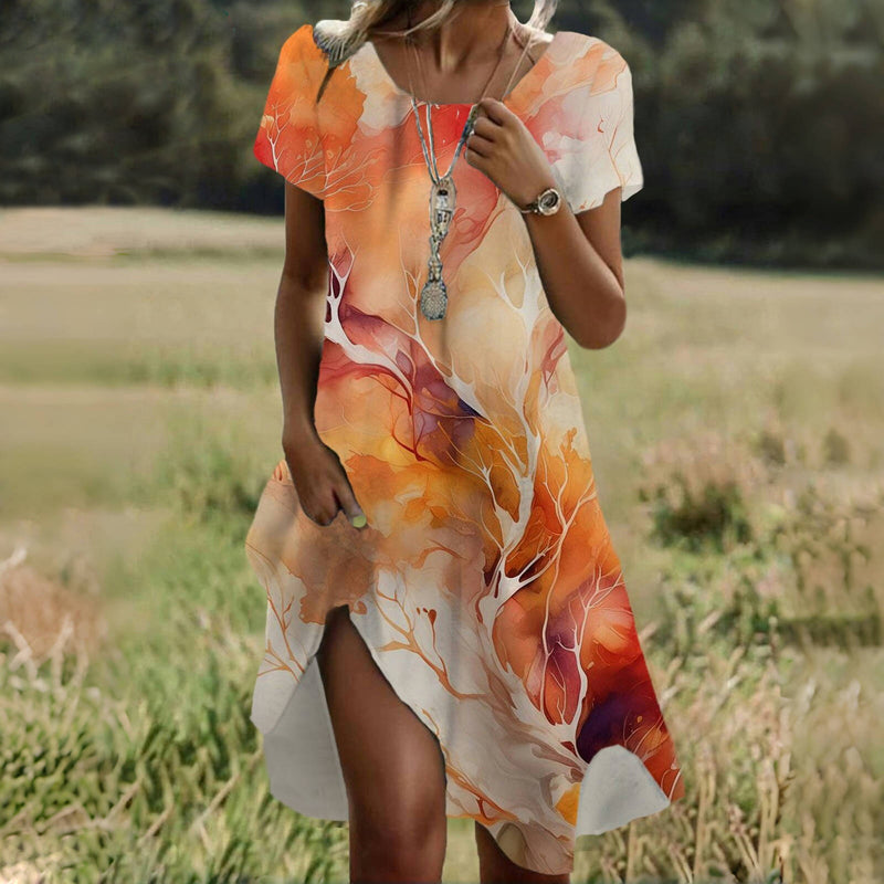 Sofia | Vintage gradientklänning med mjuka färgövergångar