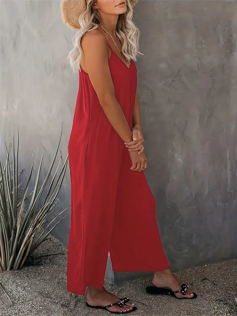 Charm – Avslappnad boho-jumpsuit med vida ben
