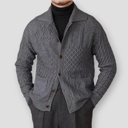 Lars | Klassisk Flätstickad Cardigan för Män