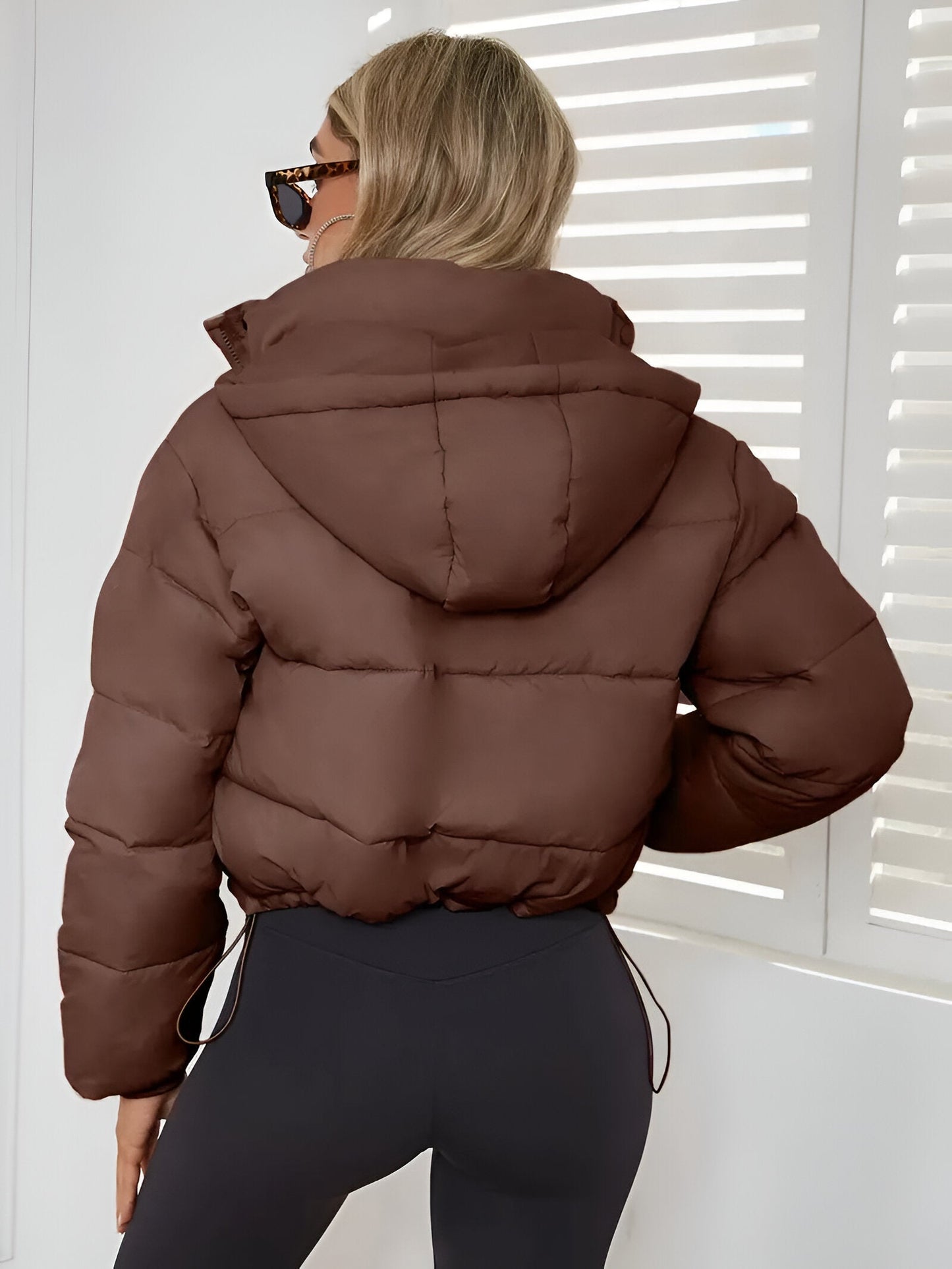 Dana | Pufferjacka med ribbad krage