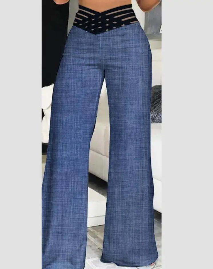 Corine | Stilrena Höga Flared Byxor med Korsade Detaljer