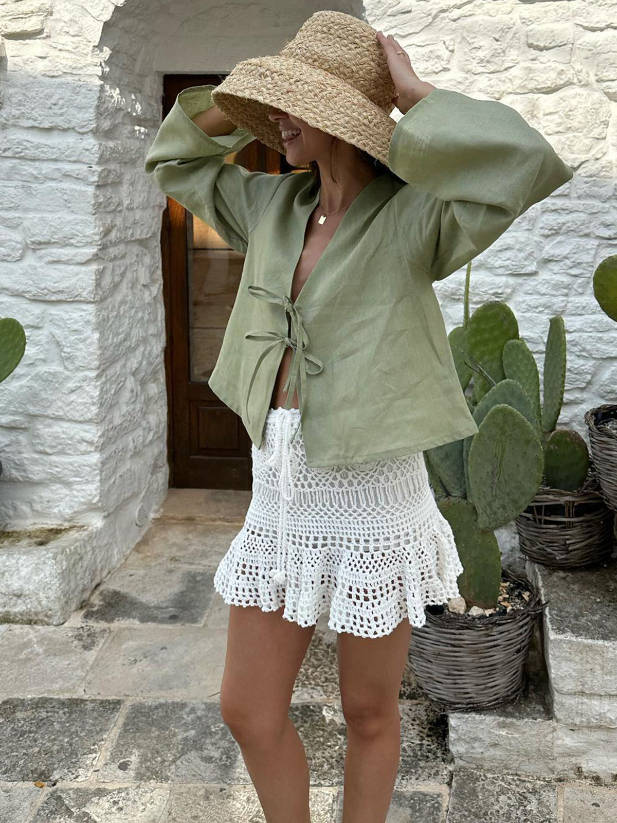 Saga | Oversize Blus med Knytärmar