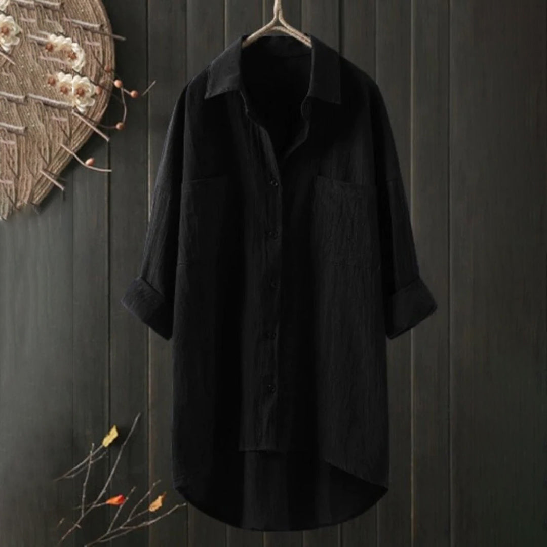 Ingrid | Klassisk Vit Blus med Modern Design