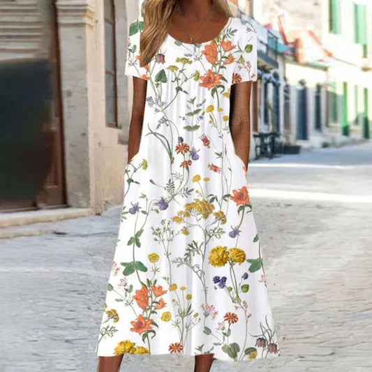 Heirich - Somrig klänning med bohemiskt blommönste