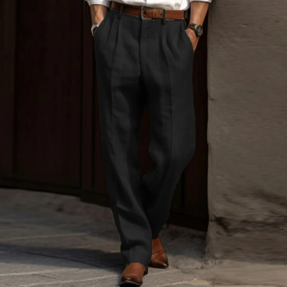 Oscar | Klassiska Byxor Med Rak Passform För Herr