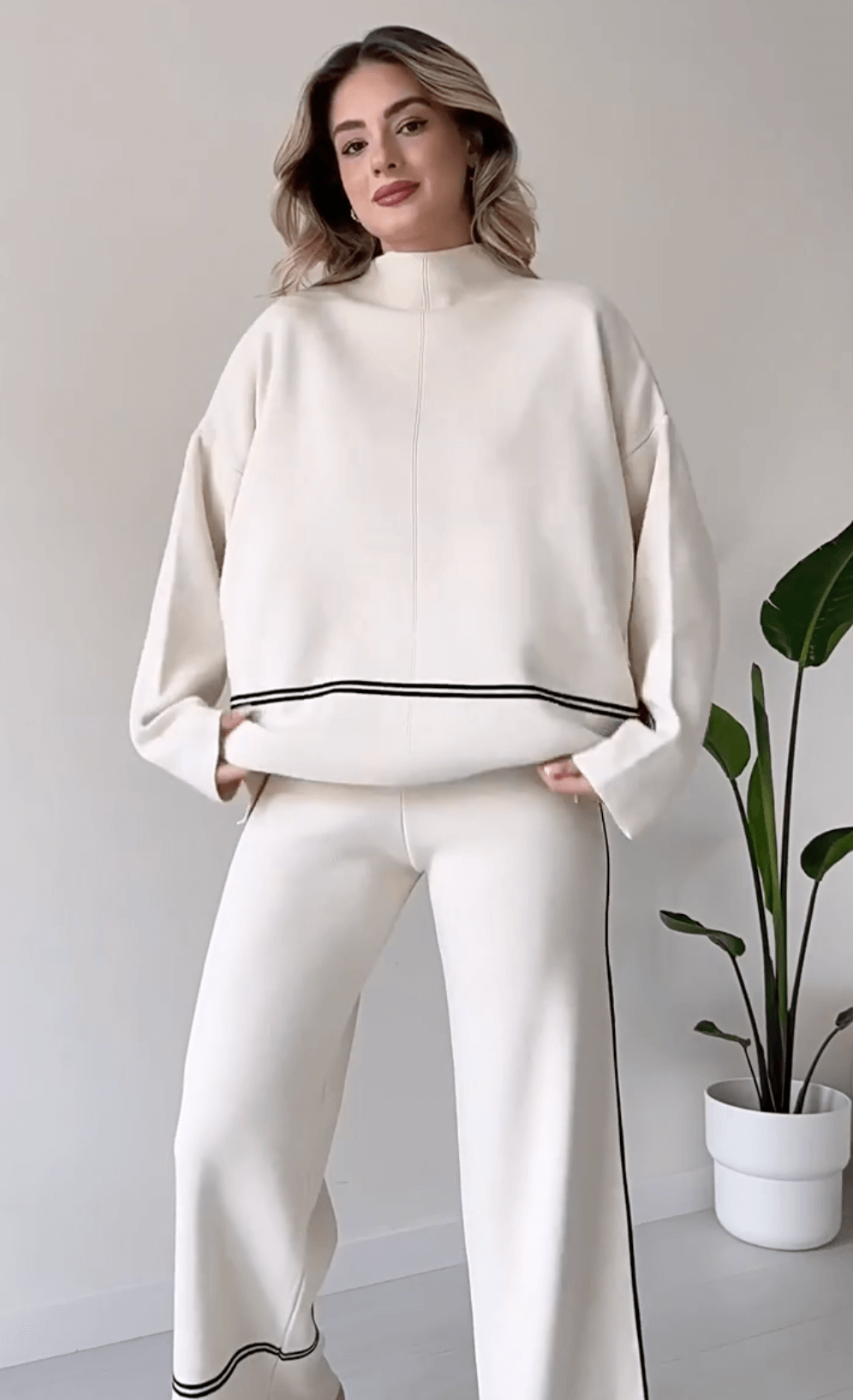 Hedda | Chic Tvådelat Lounge Set – Enkel Elegans & Komfort