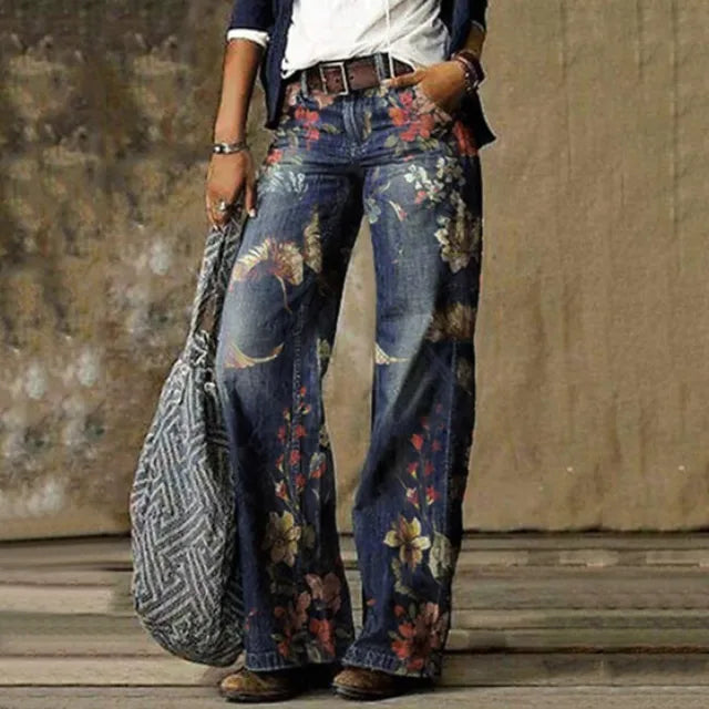 Kani - Vintage-byxor med raka ben i denim