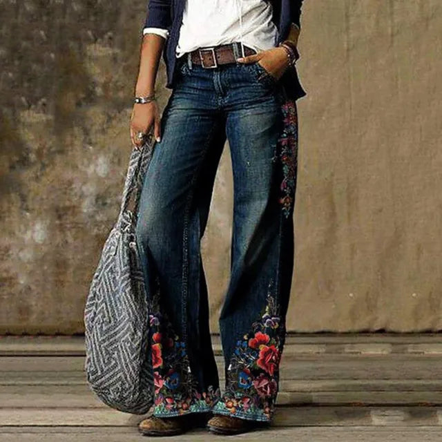 Kani - Vintage-byxor med raka ben i denim