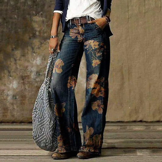 Kani - Vintage-byxor med raka ben i denim