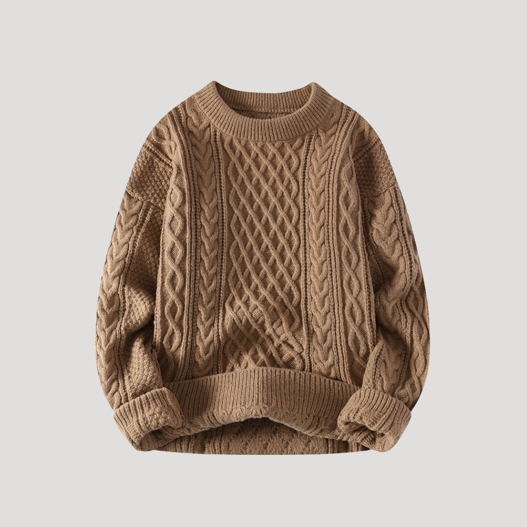 Elias | Klassisk Kabelstickad Vintertröja