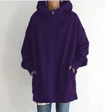 Elina | Oversize Hoodie Med Dragkedja För Kvinnor