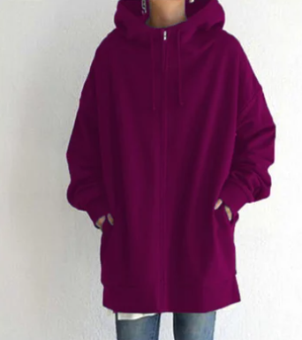 Elina | Oversize Hoodie Med Dragkedja För Kvinnor